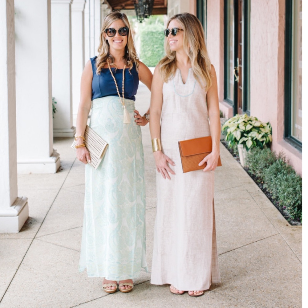 SAIL TO SABLE SAND + TURQUOISE SLEEVELESS ELEGANT RESORT MAXI DRESS SIZE SMALL - Picture 3 of 11
